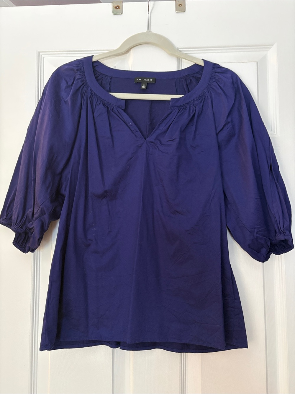 The Limited Deep Purple Peasant Blouse - Women's Top